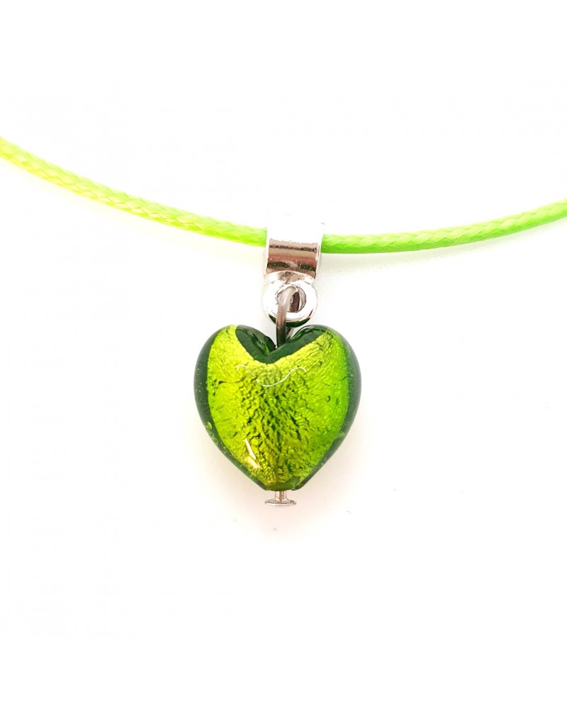 Petit pendentif coeur en verre de Murano bijoux fantaisies verre de Murano