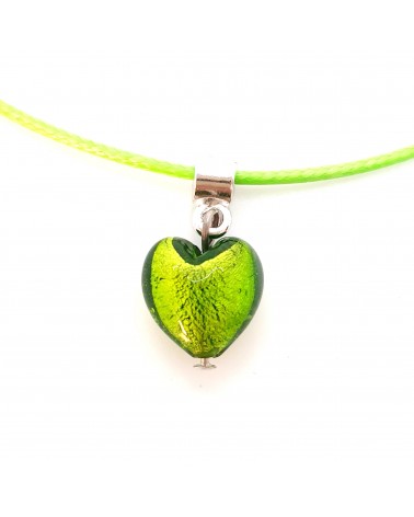 Petit pendentif coeur en verre de Murano bijoux fantaisies verre de Murano