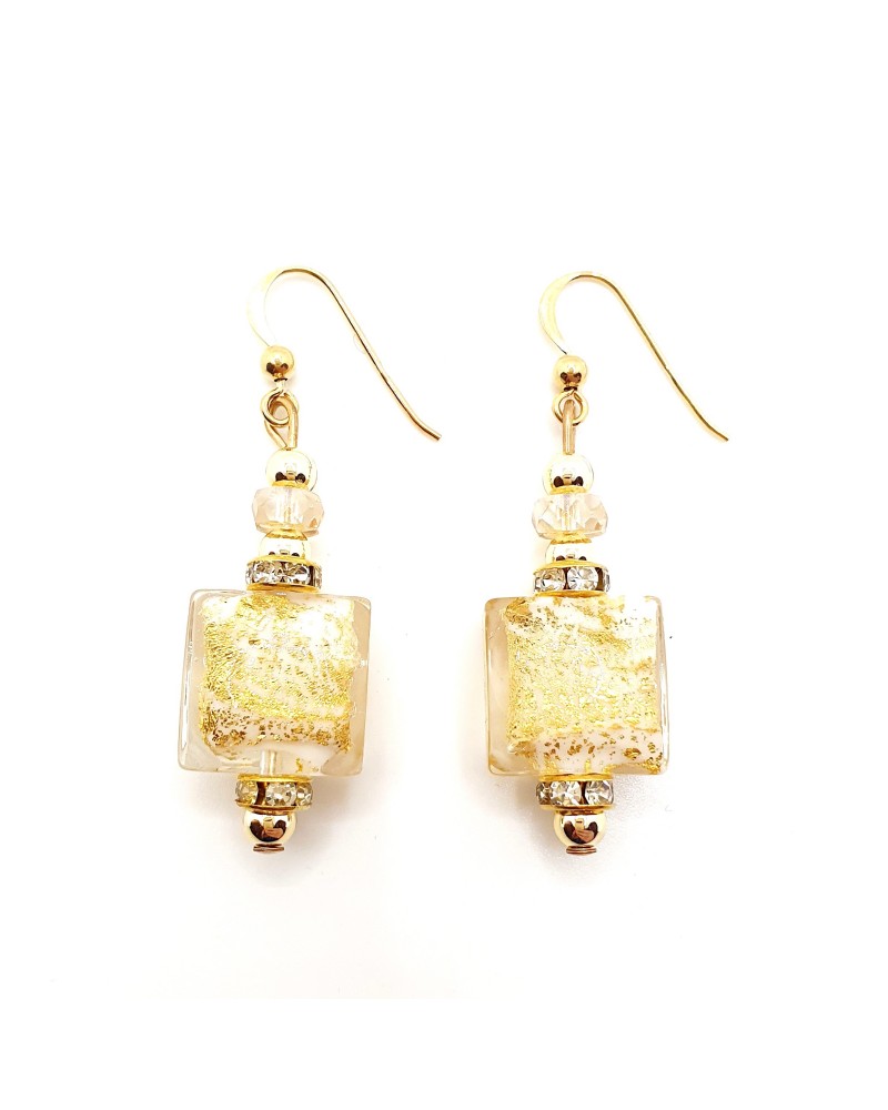Boucles d'oreilles Lily en verre de Murano bijoux fantaisies artisans italiens Boucles d'oreilles Lily en verre de Murano bijoux fantaisies artisans italiens