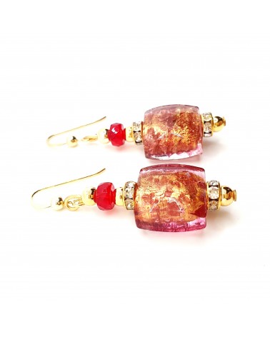 Boucles d'oreilles Lily en verre de Murano bijoux fantaisies artisans italiens Boucles d'oreilles Lily en verre de Murano bijoux fantaisies artisans italiens
