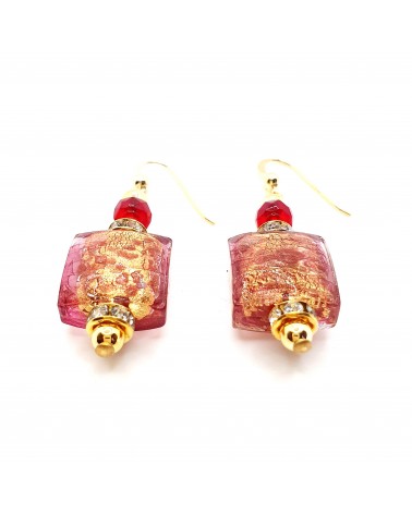 Boucles d'oreilles Lily en verre de Murano bijoux fantaisies artisans italiens Boucles d'oreilles Lily en verre de Murano bijoux fantaisies artisans italiens