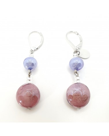 Boucles d'oreilles en verre de Murano  artisans italiens fait à la main