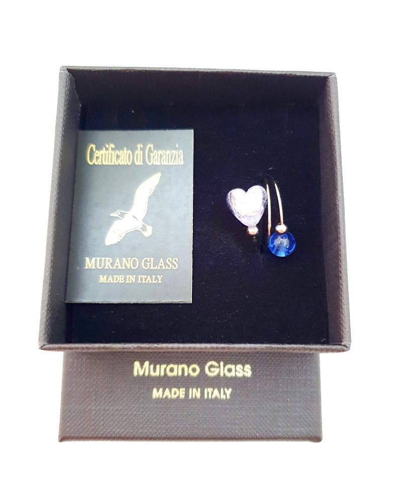 Bague Authentique En Verre De Murano - Pièce Unique Artisanale - Neuf Avec étiquettes
