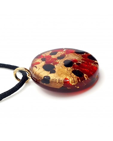 Pendentif rond plat verre de Murano bijoux made in Italie