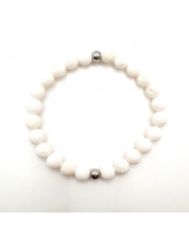 Bracelet mixte corail blanc bijoux Murano made in Italie