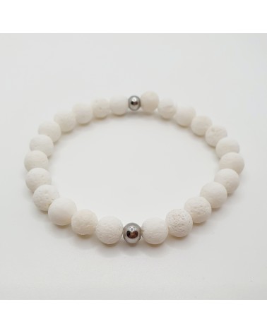 Bracelet mixte corail blanc bijoux Murano made in Italie