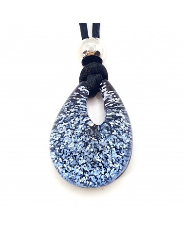 Pendentif Murano Goutte Bleue bijoux fantaisies