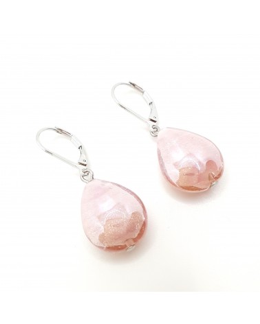 Boucles d'oreilles Berry en verre de Murano rose