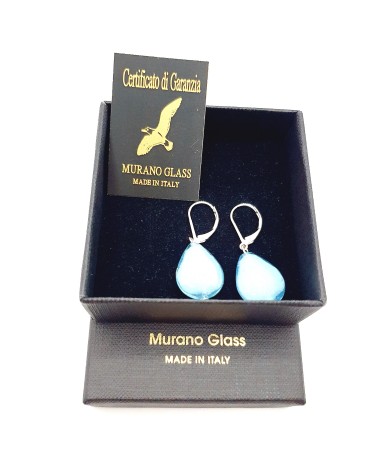 Boucles d'oreilles en verre de Murano  artisans italiens fait à la main