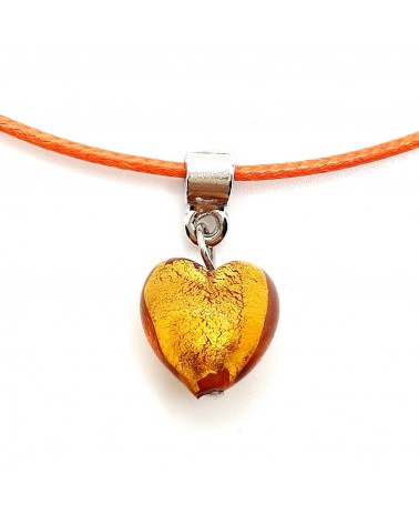 Petit pendentif coeur en verre de Murano bijoux fantaisies verre de Murano