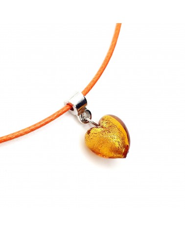 Petit pendentif coeur en verre de Murano bijoux fantaisies verre de Murano