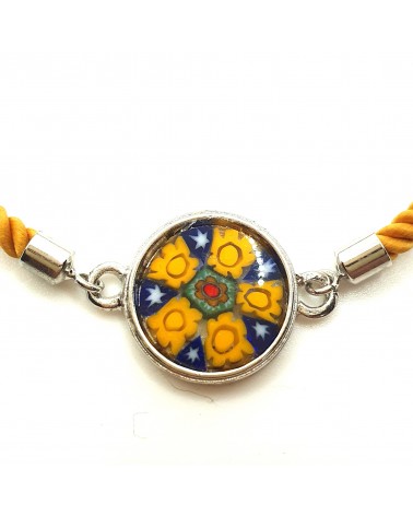 Bracelet cordon et murrina en verre de Murano bijoux fantaisies made in Italy