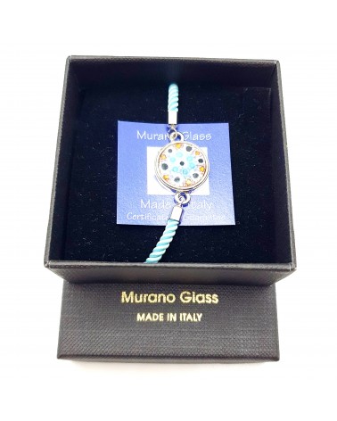 Bracelet cordon et murrina en verre de Murano bijoux fantaisies made in Italy