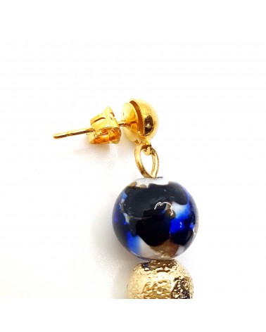 Boucles d'oreilles Vittoria marron bijoux fantaisies verre de Murano créateurs italiens