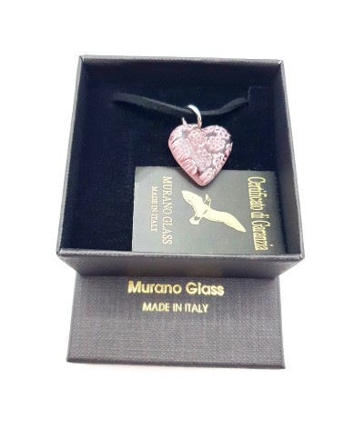 Pendentif Murano Cœur murrine bijoux  fait à la main made in Italie